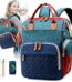 Morfone Baby Diaper Bag Backpack, Multifunction Waterproof Baby Bag with USB Charging Port, Stroller Straps & Pacifier Case Unisex, Colorful