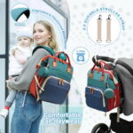 Morfone Baby Diaper Bag Backpack, Multifunction Waterproof Baby Bag with USB Charging Port, Stroller Straps & Pacifier Case Unisex, Colorful