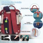 Morfone Baby Diaper Bag Backpack, Multifunction Waterproof Baby Bag with USB Charging Port, Stroller Straps & Pacifier Case Unisex, Colorful
