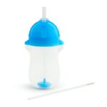 Munchkin® Any Angle™ Weighted Toddler Straw Cup with Click Lock™ Lid, 10 oz, Blue, Unisex