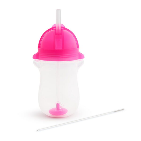 Munchkin® Any Angle™ Weighted Toddler Straw Cup with Click Lock™ Lid, 10 oz, Pink, Unisex