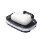 NAZISHW Shower Soap Holder Self Adhesive Bar Soap Holder For Shower Wall Bathroom Kitchen Wall Mounted Soap Dish Black Soap Tray For Bar Soap
