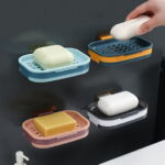 NAZISHW Shower Soap Holder Self Adhesive Bar Soap Holder For Shower Wall Bathroom Kitchen Wall Mounted Soap Dish Black Soap Tray For Bar Soap
