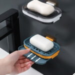 NAZISHW Shower Soap Holder Self Adhesive Bar Soap Holder For Shower Wall Bathroom Kitchen Wall Mounted Soap Dish Black Soap Tray For Bar Soap
