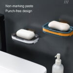 NAZISHW Shower Soap Holder Self Adhesive Bar Soap Holder For Shower Wall Bathroom Kitchen Wall Mounted Soap Dish Black Soap Tray For Bar Soap