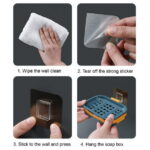 NAZISHW Shower Soap Holder Self Adhesive Bar Soap Holder For Shower Wall Bathroom Kitchen Wall Mounted Soap Dish Black Soap Tray For Bar Soap