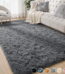 Nefoso Shag Area Rug, 5ft x 8ft Soft Fluffy Area Rugs for Living Room Bedroom Decor Carpet, Dark Gray