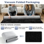 Nefoso Shag Area Rug, 5ft x 8ft Soft Fluffy Area Rugs for Living Room Bedroom Decor Carpet, Black
