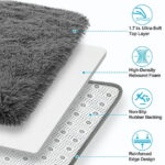 Nefoso Shag Area Rug, 5ft x 8ft Soft Fluffy Area Rugs for Living Room Bedroom Decor Carpet, Dark Gray