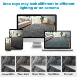 Nefoso Shag Area Rug, 5ft x 8ft Soft Fluffy Area Rugs for Living Room Bedroom Decor Carpet, Dark Gray