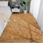 Nefoso Shag Area Rug, 5ft x 8ft Soft Fluffy Area Rugs for Living Room Bedroom Decor Carpet, Light Brown/Camel