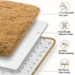 Nefoso Shag Area Rug, 5ft x 8ft Soft Fluffy Area Rugs for Living Room Bedroom Decor Carpet, Light Brown/Camel