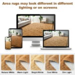 Nefoso Shag Area Rug, 5ft x 8ft Soft Fluffy Area Rugs for Living Room Bedroom Decor Carpet, Light Brown/Camel