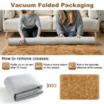 Nefoso Shag Area Rug, 5ft x 8ft Soft Fluffy Area Rugs for Living Room Bedroom Decor Carpet, Light Brown/Camel