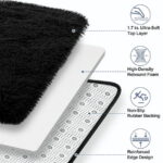 Nefoso Shag Area Rug, 5ft x 8ft Soft Fluffy Area Rugs for Living Room Bedroom Decor Carpet, Black
