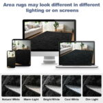 Nefoso Shag Area Rug, 5ft x 8ft Soft Fluffy Area Rugs for Living Room Bedroom Decor Carpet, Black