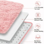 Nefoso Shag Area Rug, 8ft x 10ft Soft Fluffy Area Rugs for Living Room Bedroom Decor Carpet, Pink