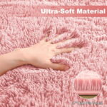 Nefoso Shag Area Rug, 8ft x 10ft Soft Fluffy Area Rugs for Living Room Bedroom Decor Carpet, Pink
