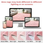 Nefoso Shag Area Rug, 8ft x 10ft Soft Fluffy Area Rugs for Living Room Bedroom Decor Carpet, Pink