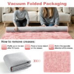 Nefoso Shag Area Rug, 8ft x 10ft Soft Fluffy Area Rugs for Living Room Bedroom Decor Carpet, Pink
