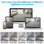 Nefoso Shag Area Rug, 8ft x 10ft Soft Fluffy Area Rugs for Living Room Bedroom Decor Carpet, Light Gray