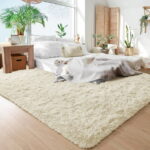 Nefoso Shag Area Rug, 9ft x 12ft Soft Fluffy Area Rugs for Living Room Bedroom Decor Carpet, Light Yellow