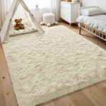 Nefoso Shag Area Rug, 9ft x 12ft Soft Fluffy Area Rugs for Living Room Bedroom Decor Carpet, Light Yellow