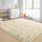 Nefoso Shag Area Rug, 9ft x 12ft Soft Fluffy Area Rugs for Living Room Bedroom Decor Carpet, Light Yellow