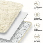 Nefoso Shag Area Rug, 9ft x 12ft Soft Fluffy Area Rugs for Living Room Bedroom Decor Carpet, Light Yellow
