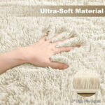 Nefoso Shag Area Rug, 9ft x 12ft Soft Fluffy Area Rugs for Living Room Bedroom Decor Carpet, Light Yellow