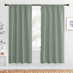 NICETOWN Blackout Curtains Modern Room Darkening Thermal Insulated Solid Drapes for Living Room, 2 Panels, W42 x L72, Greyish Green
