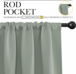 NICETOWN Blackout Curtains Modern Room Darkening Thermal Insulated Solid Drapes for Living Room, 2 Panels, W42 x L72, Greyish Green