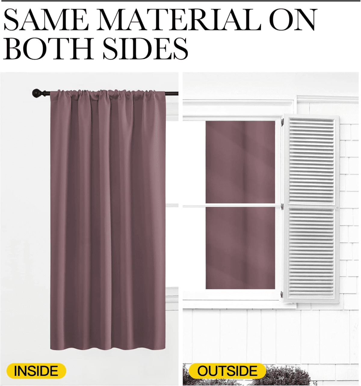 NICETOWN Blackout Curtains Solid Privacy Rod Pocket Noise Reducing Room Darkening Drapes, 2 Panels, W42 x L54, Dry Rose