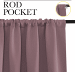 NICETOWN Blackout Curtains Solid Privacy Rod Pocket Noise Reducing Room Darkening Drapes, 2 Panels, W42 x L54, Dry Rose