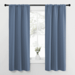 NICETOWN Blackout Curtains Thermal Insulated Rod Pocket Room Darkening Solid Drapes for Bedroom, W34 x L63, Set of 2, Stone Blue