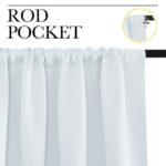 NICETOWN Casual White Solid Print Home Rod Pocket Blackout & Valances Curtains, 34 x 54 in (2 Panels)