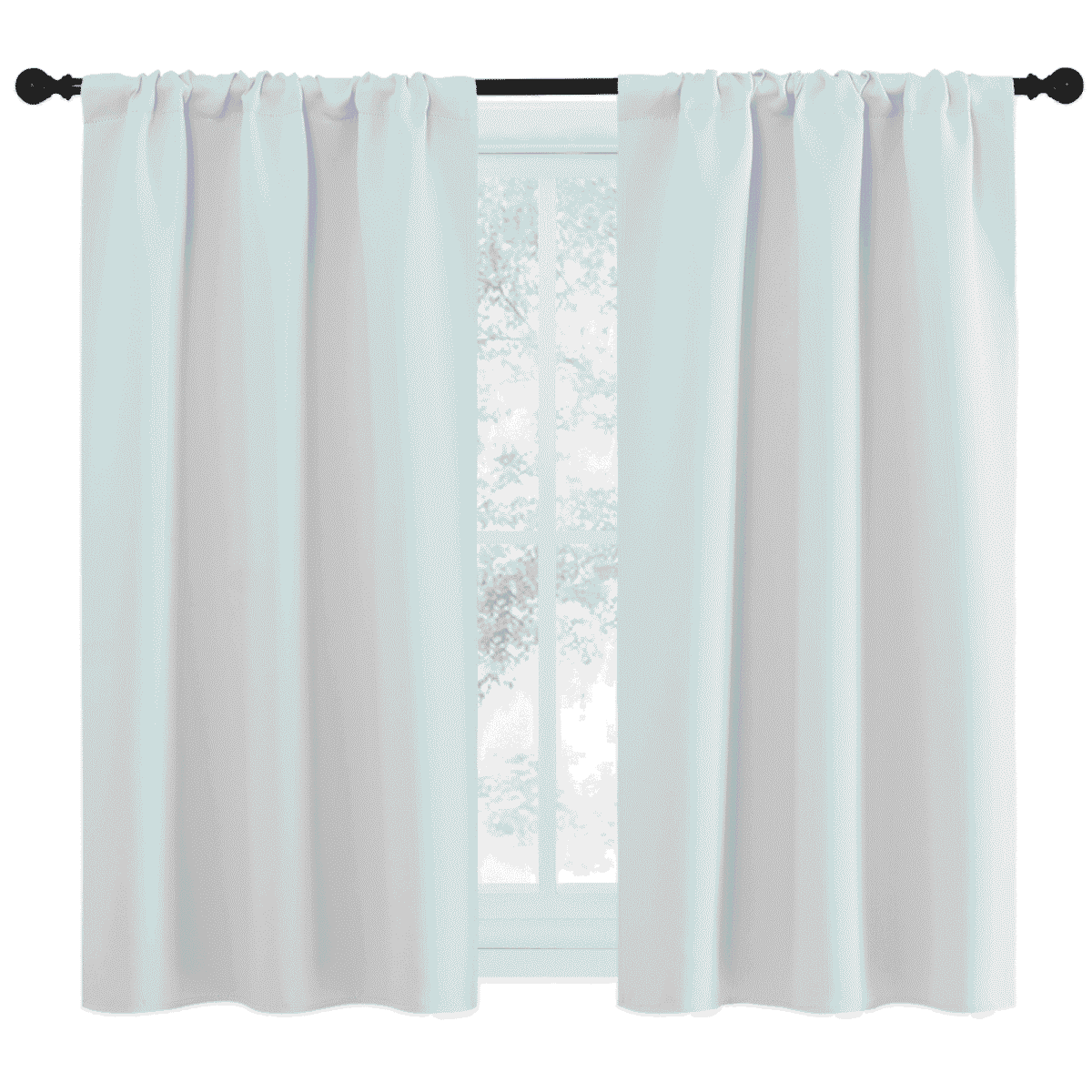 NICETOWN Casual White Solid Print Home Rod Pocket Blackout & Valances Curtains, 34 x 54 in (2 Panels)