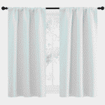NICETOWN Casual White Solid Print Home Rod Pocket Blackout & Valances Curtains, 34 x 54 in (2 Panels)