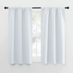 NICETOWN Casual White Solid Print Home Rod Pocket Blackout & Valances Curtains, 34 x 54 in (2 Panels)