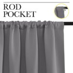 NICETOWN Elegant Gray Solid Print Home Rod Pocket Blackout Kitchen Curtains, 52" x 84" (2 Panels)