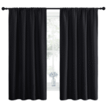 NICETOWN Halloween Blackout Curtains Thermal Insulated Rod Pocket Window Treatments Room Darkening Drapes for Bedroom, Black, 42"x63", 2 Panels