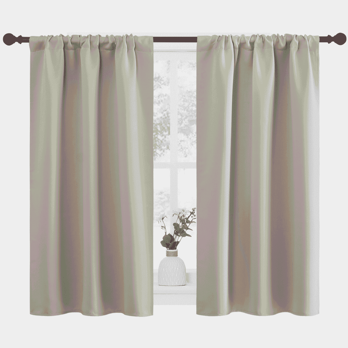 NICETOWN Natural Blackout Curtains Rod Pocket Curtains Panels Thermal Insulated Window Drapes for Nursery 70x84 inch 2 Panels
