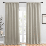 NICETOWN Natural Blackout Curtains Rod Pocket Curtains Panels Thermal Insulated Window Drapes for Nursery 70x84 inch 2 Panels