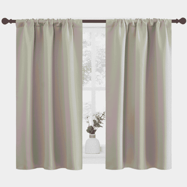 NICETOWN Natural Blackout Curtains Rod Pocket Curtains Panels Thermal Insulated Window Drapes for Nursery 70x84 inch 2 Panels