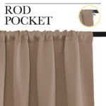 NICETOWN Short Blackout Curtains Rod Pocket Thermal Insulated Room Darkening Drapes for Kitchen, W34 x L30, Set of 2, Cappuccino