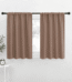 NICETOWN Short Blackout Curtains Rod Pocket Thermal Insulated Room Darkening Drapes for Kitchen, W34 x L30, Set of 2, Cappuccino