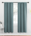 NICETOWN Solid Blackout Curtains Room Darkening Thermal Insulated Rod Pocket Privacy Window Treatment for Bedroom, W34 x L72, Greyish Blue, 2 Panels