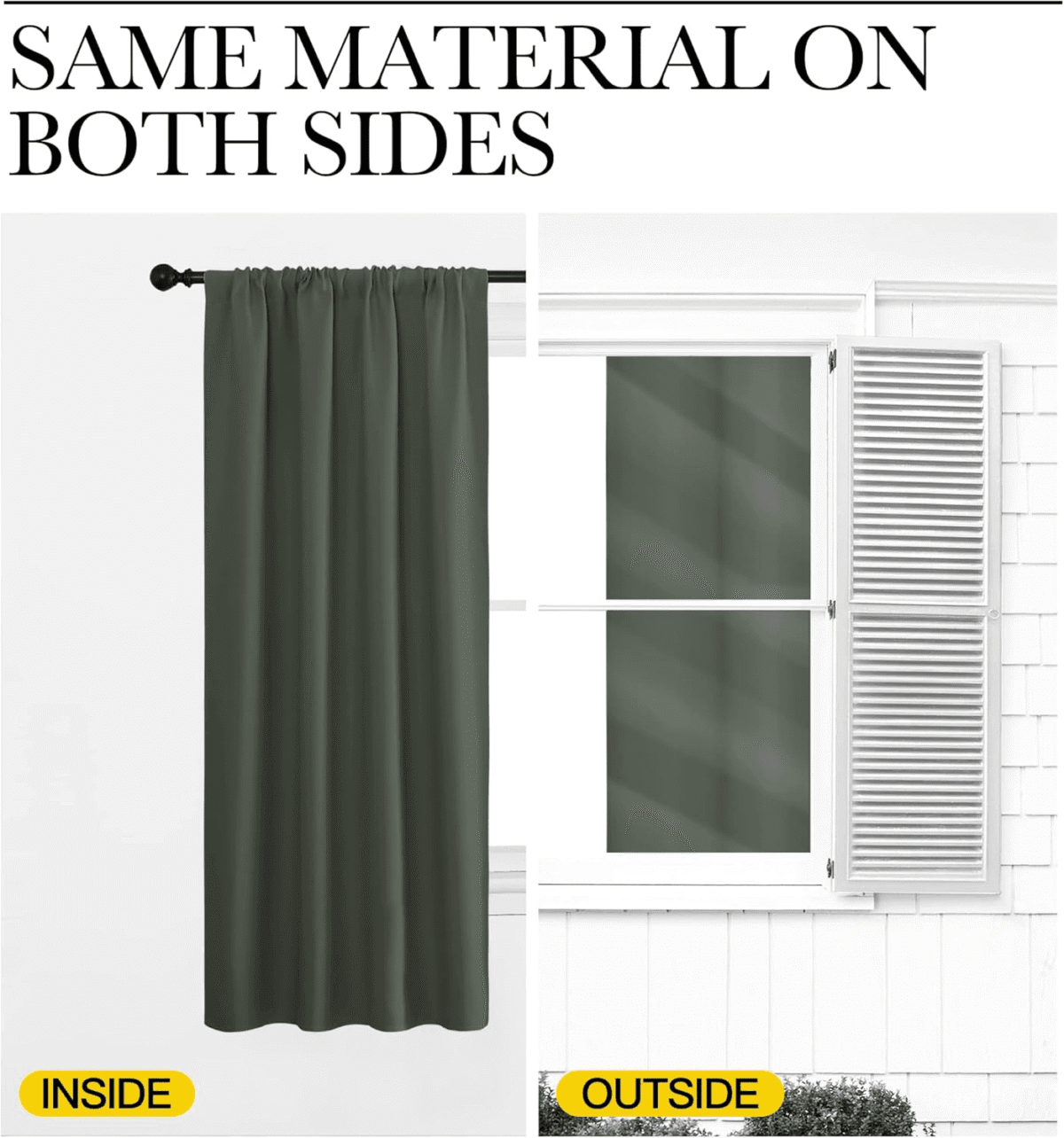 NICETOWN Solid Blackout Curtains Room Darkening Thermal Insulated Rod Pocket Drapes for Bedroom, Set of 2, W52 x L72, Dark Mallardm