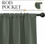 NICETOWN Solid Blackout Curtains Room Darkening Thermal Insulated Rod Pocket Drapes for Bedroom, Set of 2, W52 x L72, Dark Mallardm