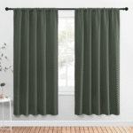 NICETOWN Solid Blackout Curtains Room Darkening Thermal Insulated Rod Pocket Drapes for Bedroom, Set of 2, W52 x L72, Dark Mallardm